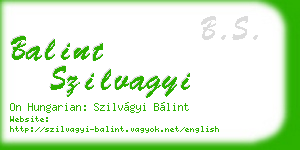 balint szilvagyi business card